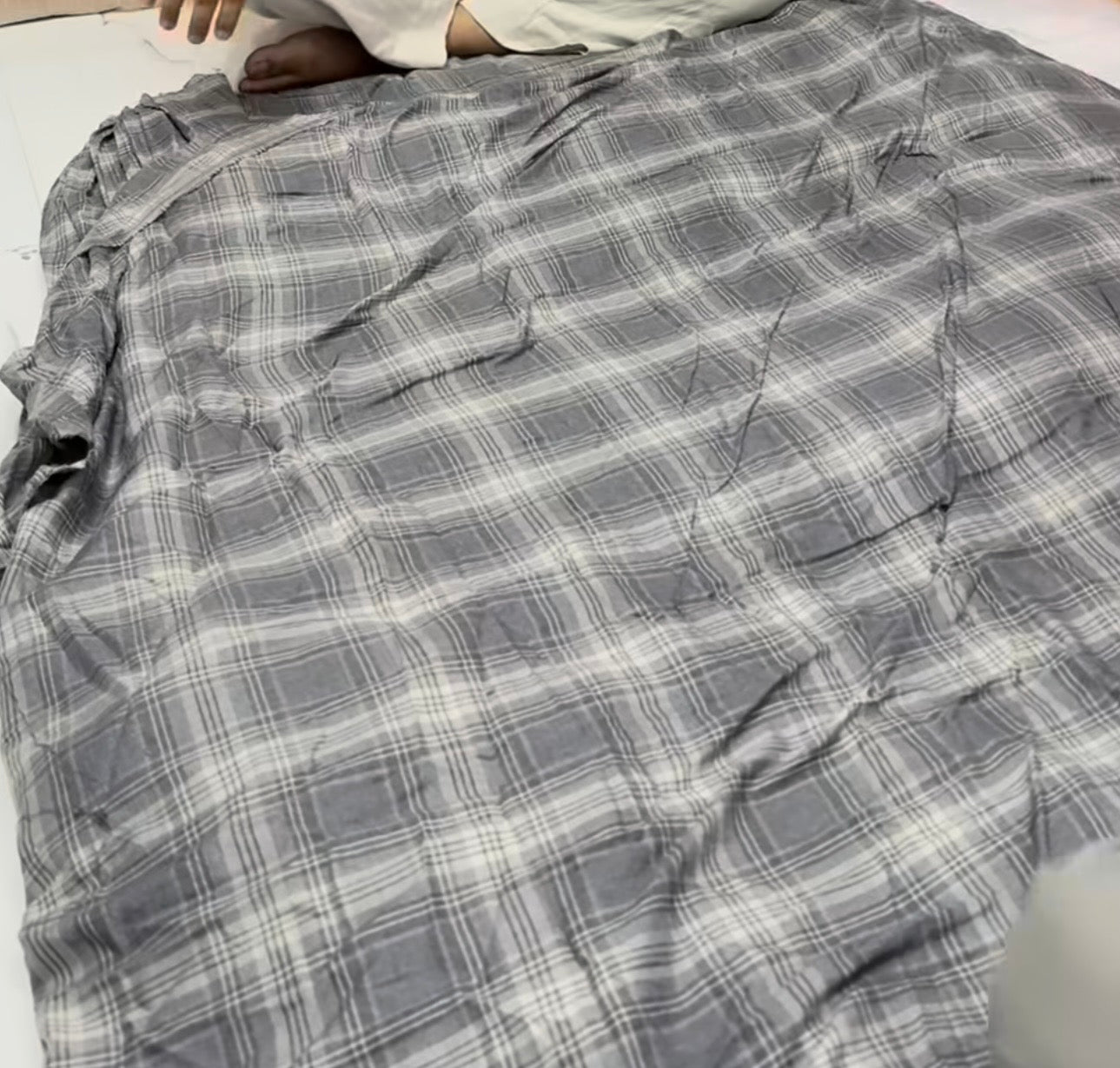 Buy Cotton Twill Grey Check Yarn Dyed Fabric