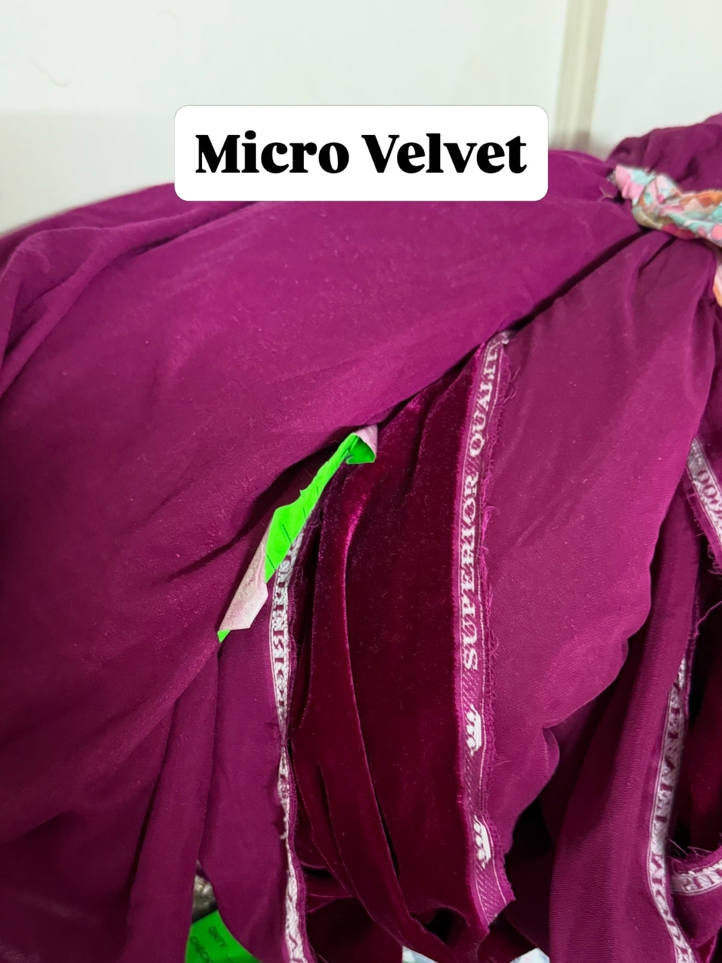 Buy Magenta Micro Velvet Fabric