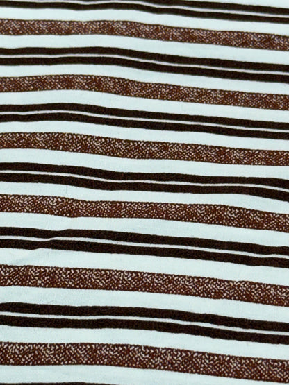 Buy 50s Poplin Brown Office Wear Stripe Fabric