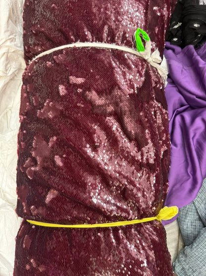 Buy Sequins Wine Fabric