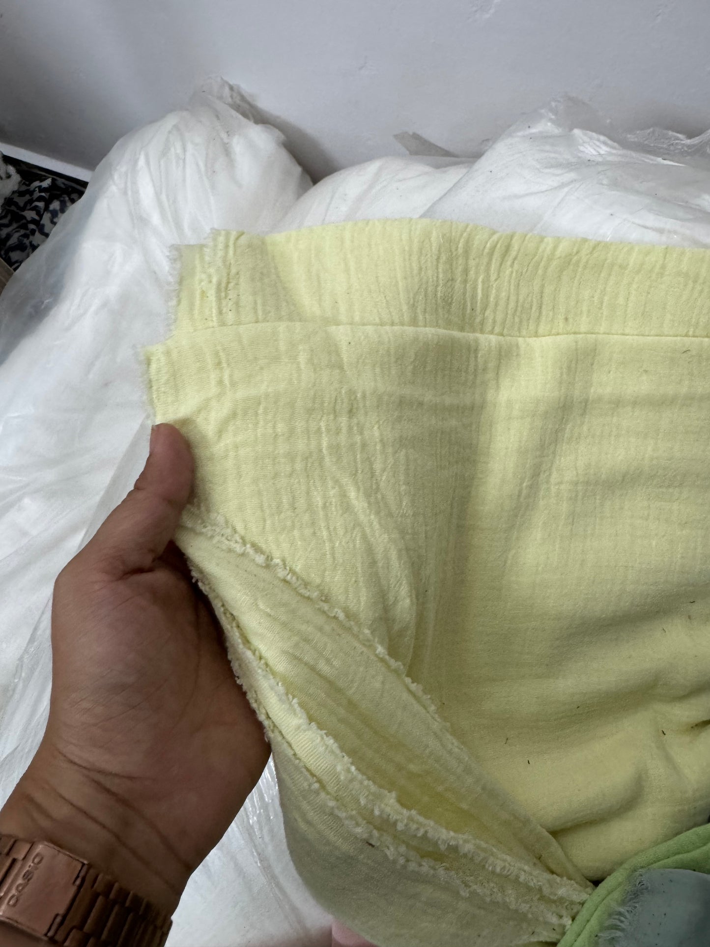 Buy Soft Cotton Double Cloth Solid Baby Yellow Fabric