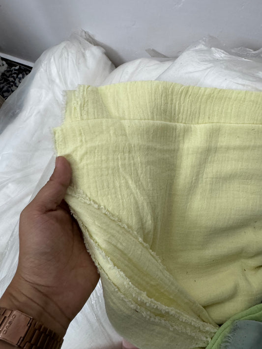 Buy Soft Cotton Double Cloth Solid Baby Yellow Fabric