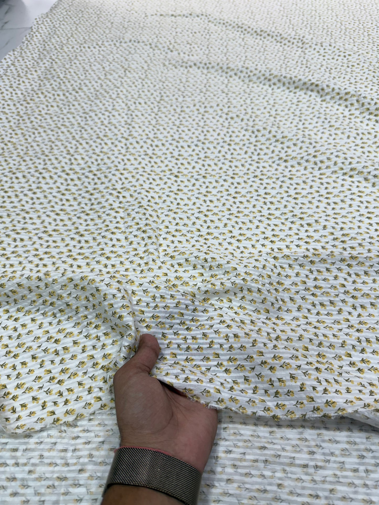 Buy Premium Seersucker Strips Print Fabric