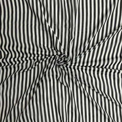 Buy Georgette Stripe Monochrome Fabric - MAF 