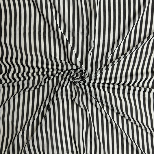 Buy Georgette Stripe Monochrome Fabric - MAF 