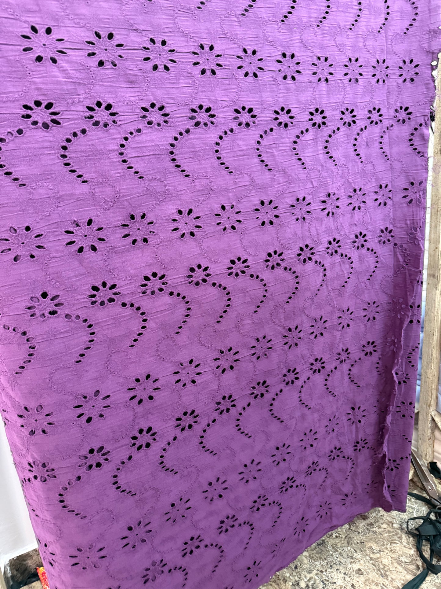 Buy Cotton Hakoba Purple Arch Flower Fabric