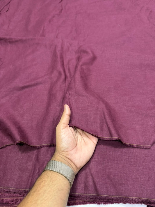 Buy Rare Pure Linen Sangria Red Solid Fabric