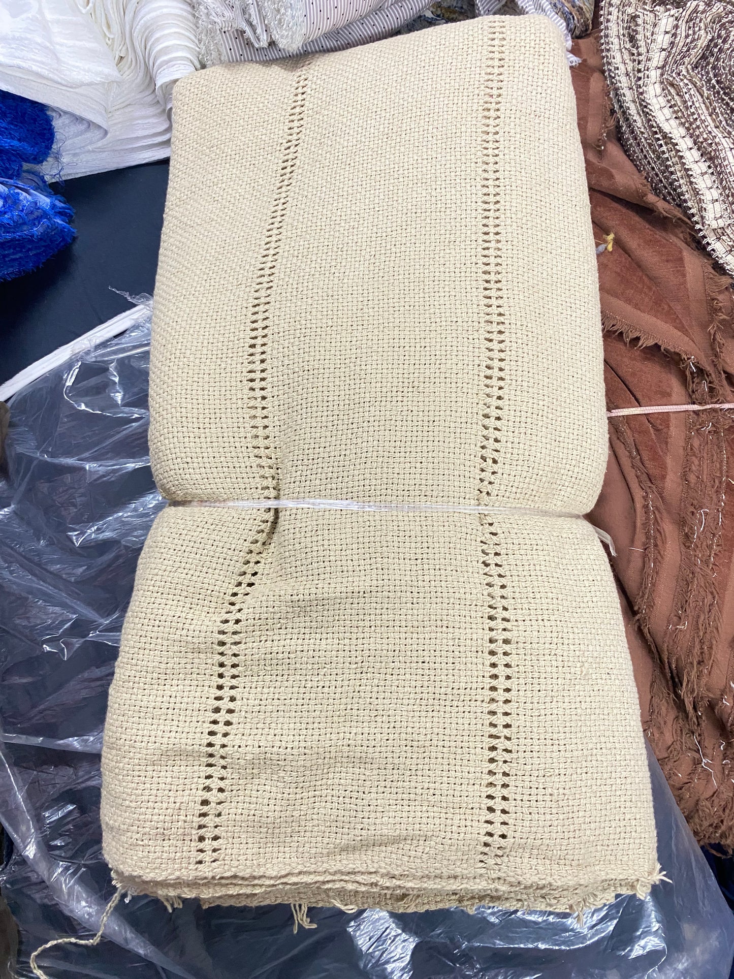 Buy Pure Linen Schiffli Embroidery Fabric
