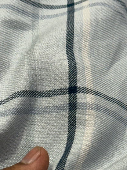 Buy Woollen Pashmina Bluish Grey Base Check Shirting Fabric