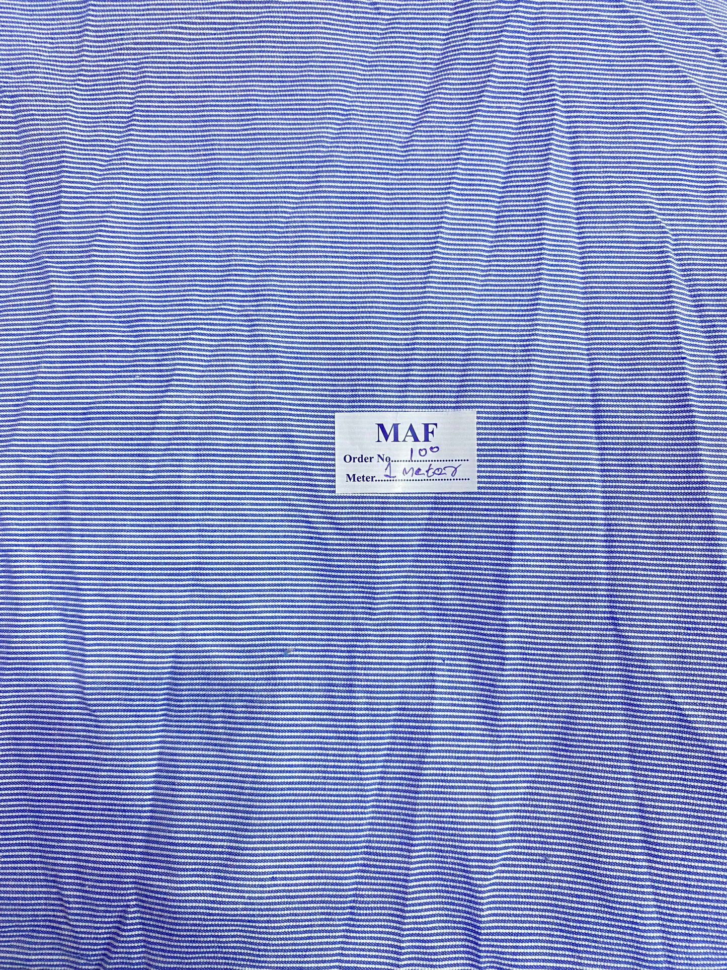 Buy Cutpiece Cotton Yarn Dyed Blue Thin Stripe Shirting Fabric 1 Meter