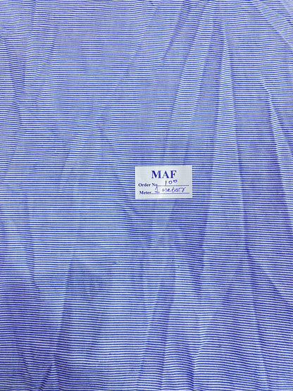 Buy Cutpiece Cotton Yarn Dyed Blue Thin Stripe Shirting Fabric 1 Meter