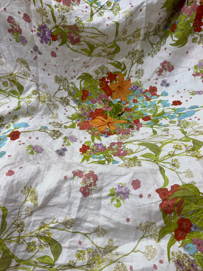 Buy Pure Linen Floral Printed Fabric