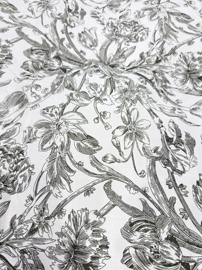 Buy Cotton Poplin Olive Green Toile Fabric
