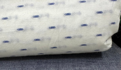 Buy Cotton Blue Designed Dobby White Base Fabric
