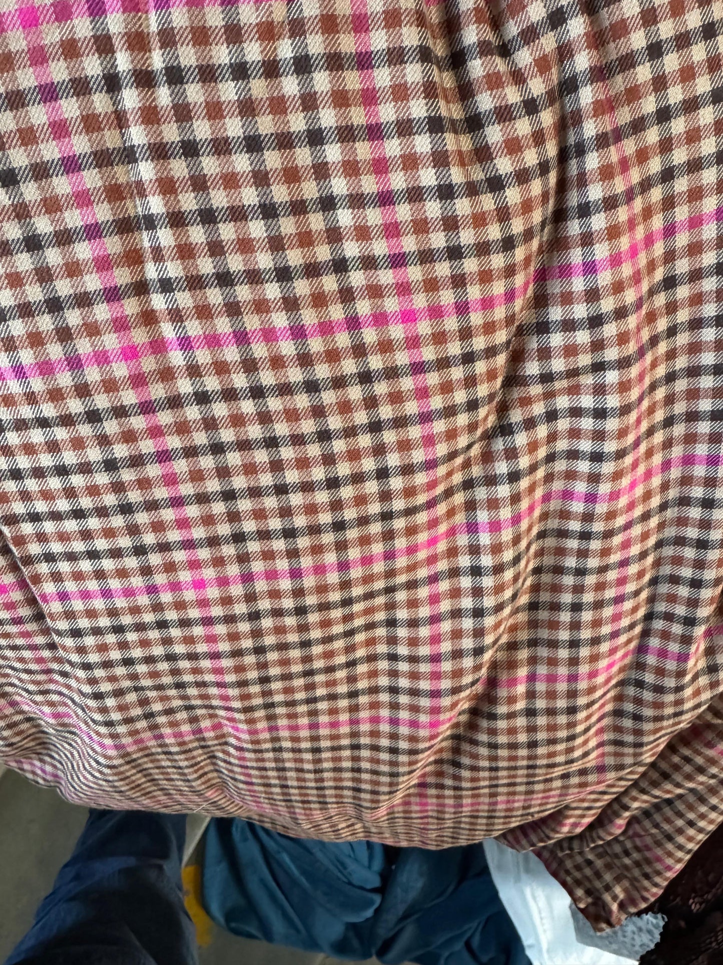 Buy Cotton Twill Pink Line Check Fabric - MAF 