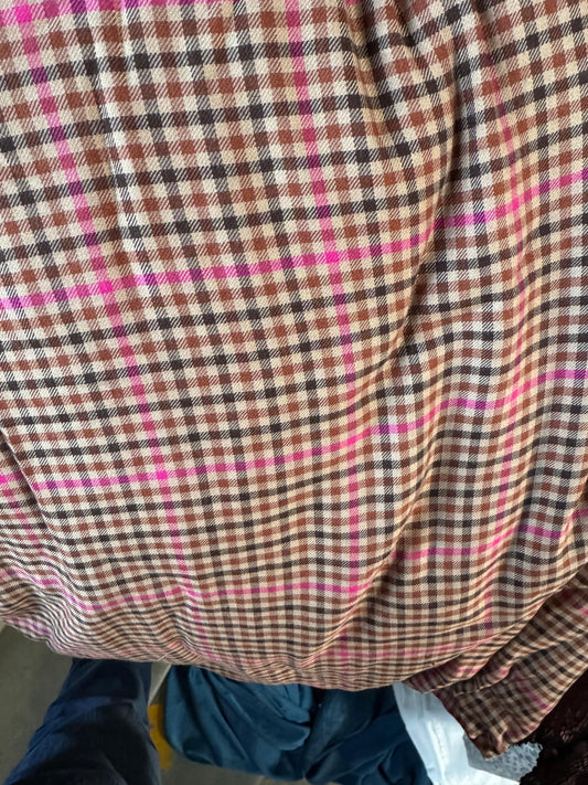 Buy Cotton Twill Pink Line Check Fabric - MAF 