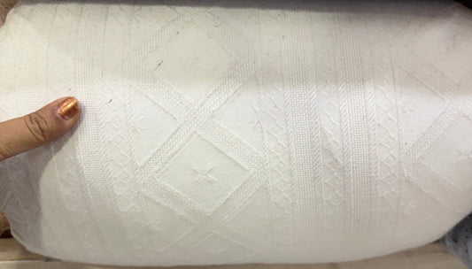 Buy Cotton Jacquard White Base Fabric