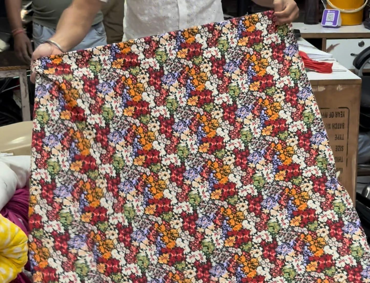 Buy Cotton Poplin Filled Floral Dark Tone Printed Fabric