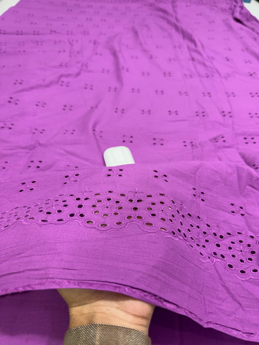Buy Premium Cotton Cambric Schiffli Purple Confetti Fabric