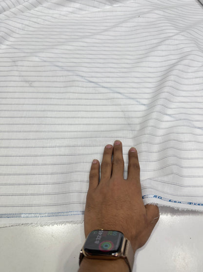 Buy 80 Lea Premium Linen White Grey Stripe Fabric