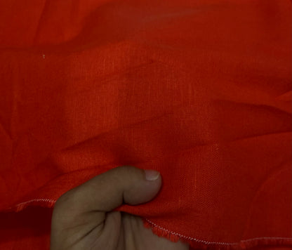 Buy Premium Cotton Linen Solid Orange Red Fabric