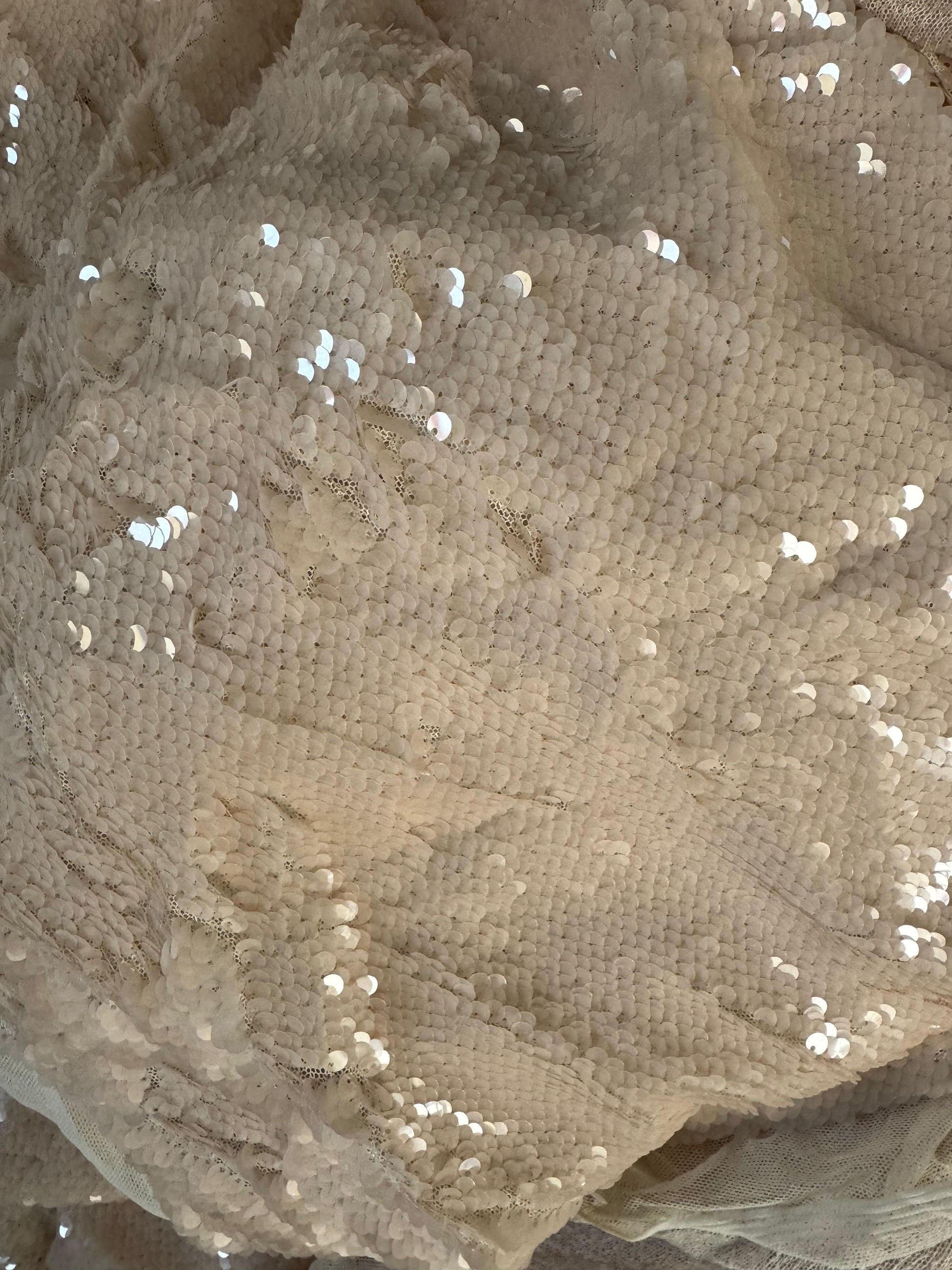 Buy Sequins Ivory Coloured Fabric - MAF 