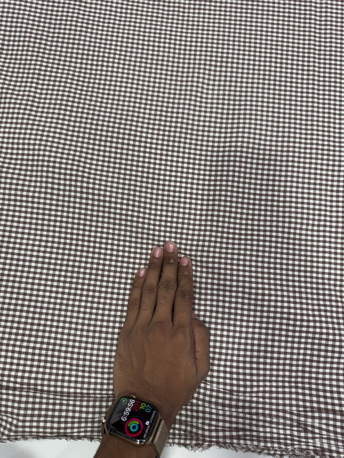 Buy Premium Cotton Yarn-Dyed Brown Gingham Check Fabric