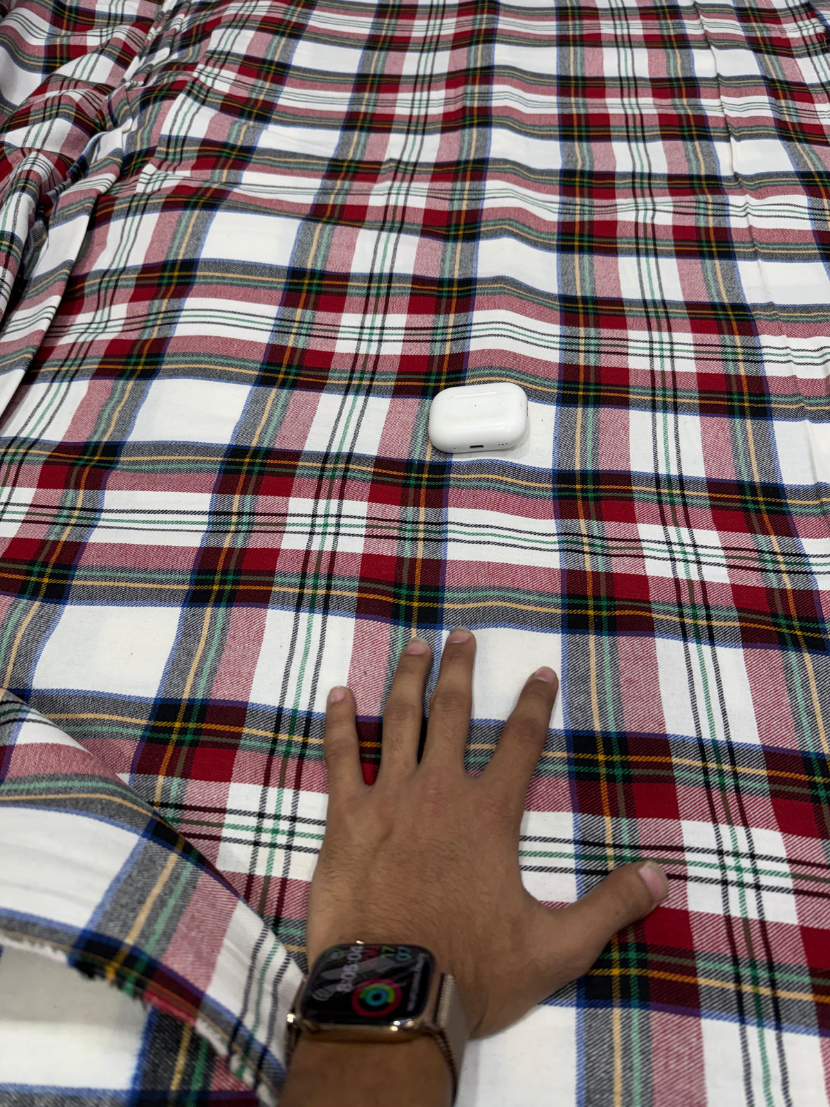 Buy Cotton Twill Red White Tartan Plaid Check Fabric
