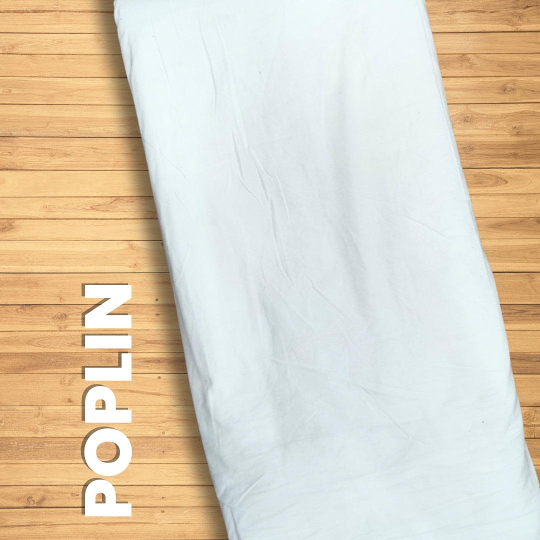 Buy Poplin Solid White Fabric - MAF 