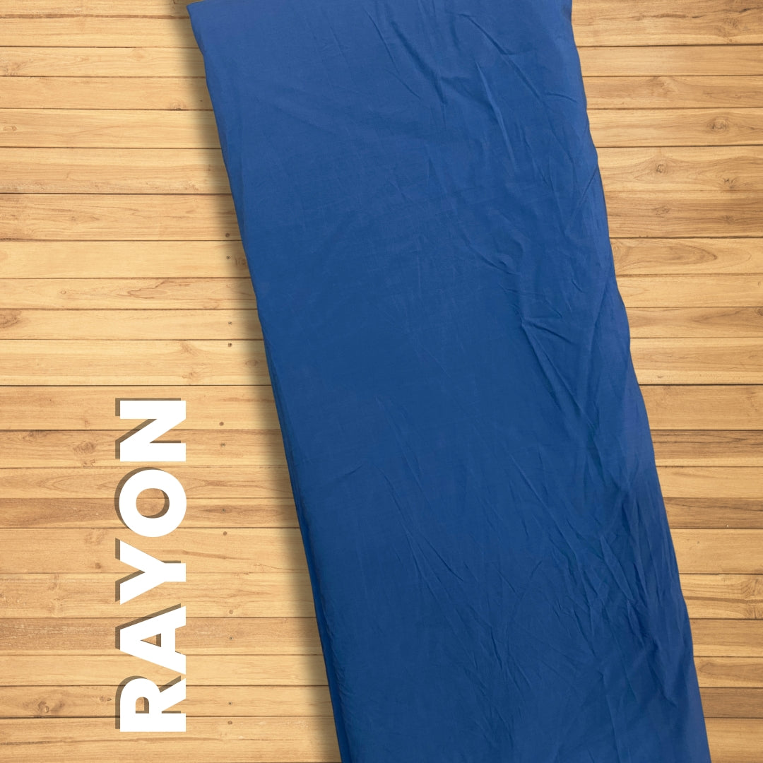 Buy Navy Blue Plain Solid Rayon Fabric - MAF 