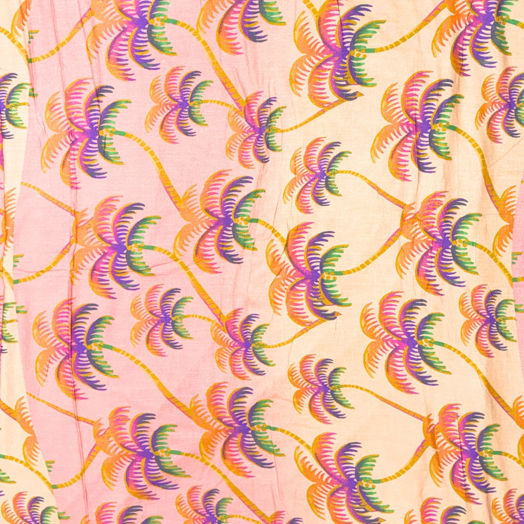 Buy Pure Linen Cotton Tropical Print Fabric - MAF 