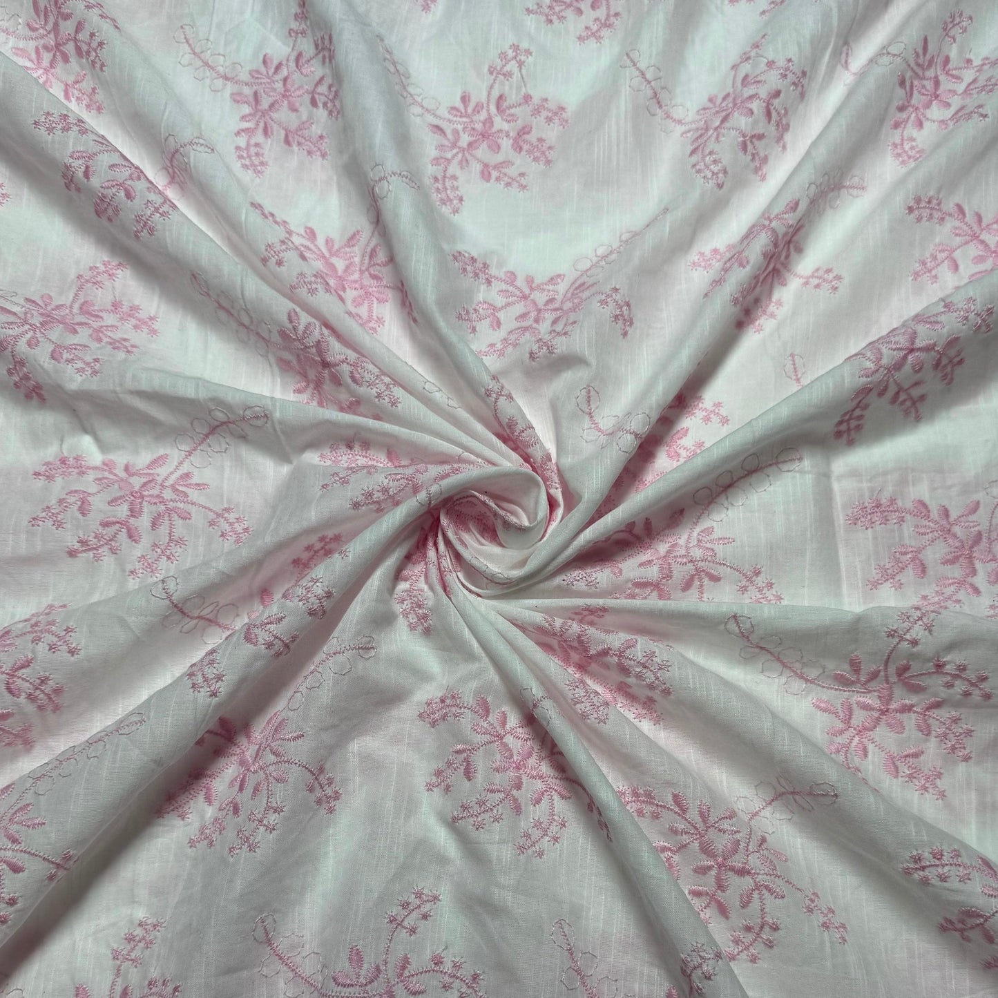 Buy Pure Cotton Cambric slub Baby Pink Embroidery Fabric - MAF 