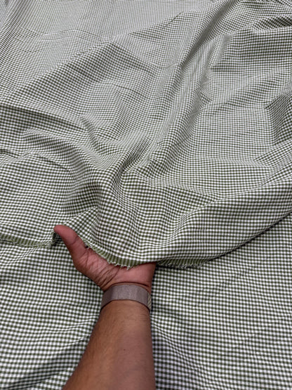 Buy Cotton Checks Fabric - Green Gingham Fabric India 