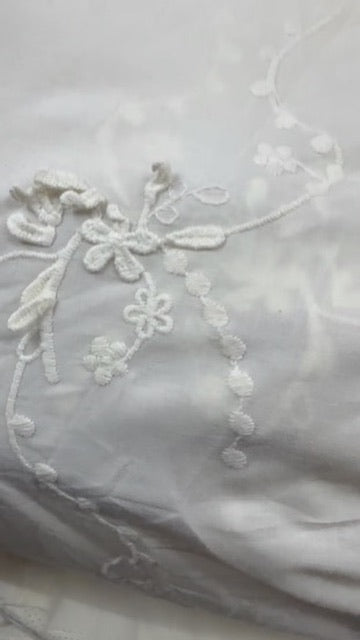 Buy Off White Dyeable Cotton Applique Embroidery Design