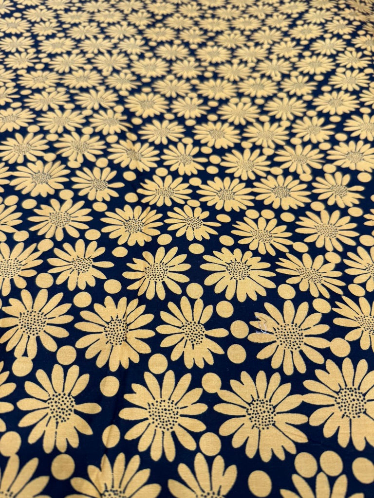 Buy Cotton Poplin Panel Black & Yellow Bold Daisy Fabric