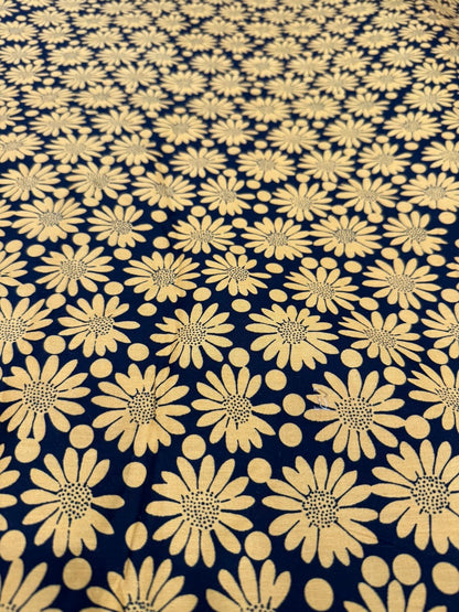Buy Cotton Poplin Panel Black & Yellow Bold Daisy Fabric