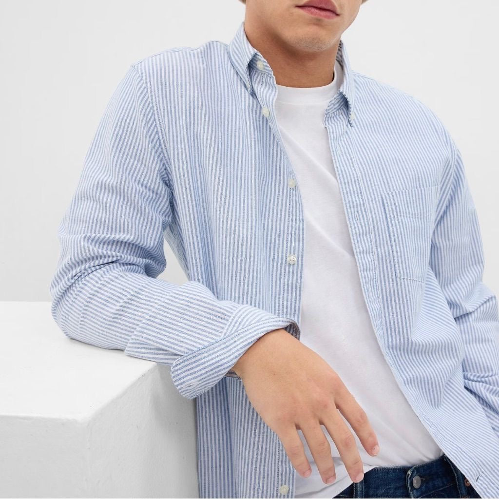 RL Cotton YanDyed Blue Thin Stripe - MAF 