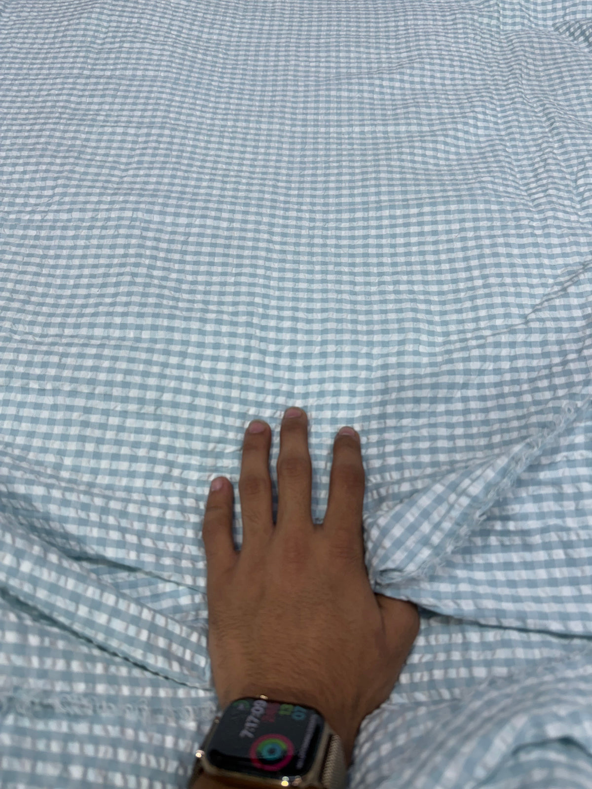 Buy Premium Seersucker Powder Blue White Gingham Check Fabric