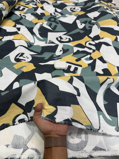 Buy Premium Corduroy Multicolor Camo Graffiti Abstract Print Fabric