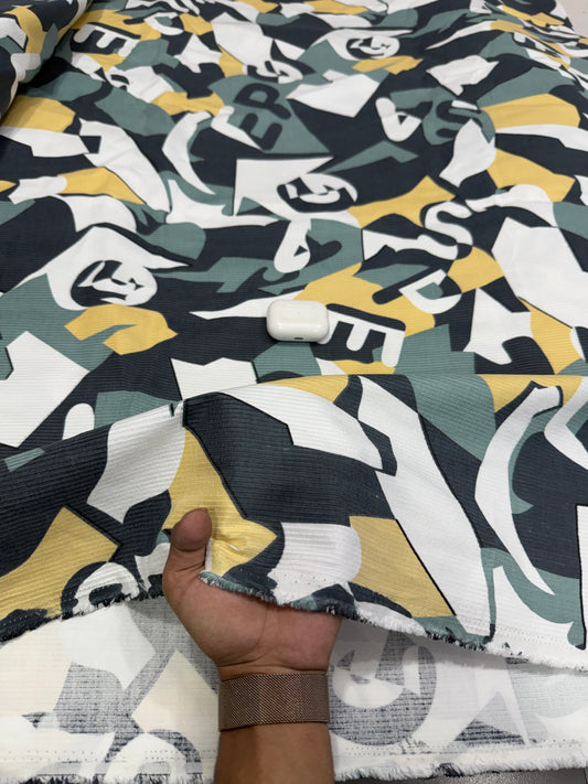 Buy Premium Corduroy Multicolor Camo Graffiti Abstract Print Fabric