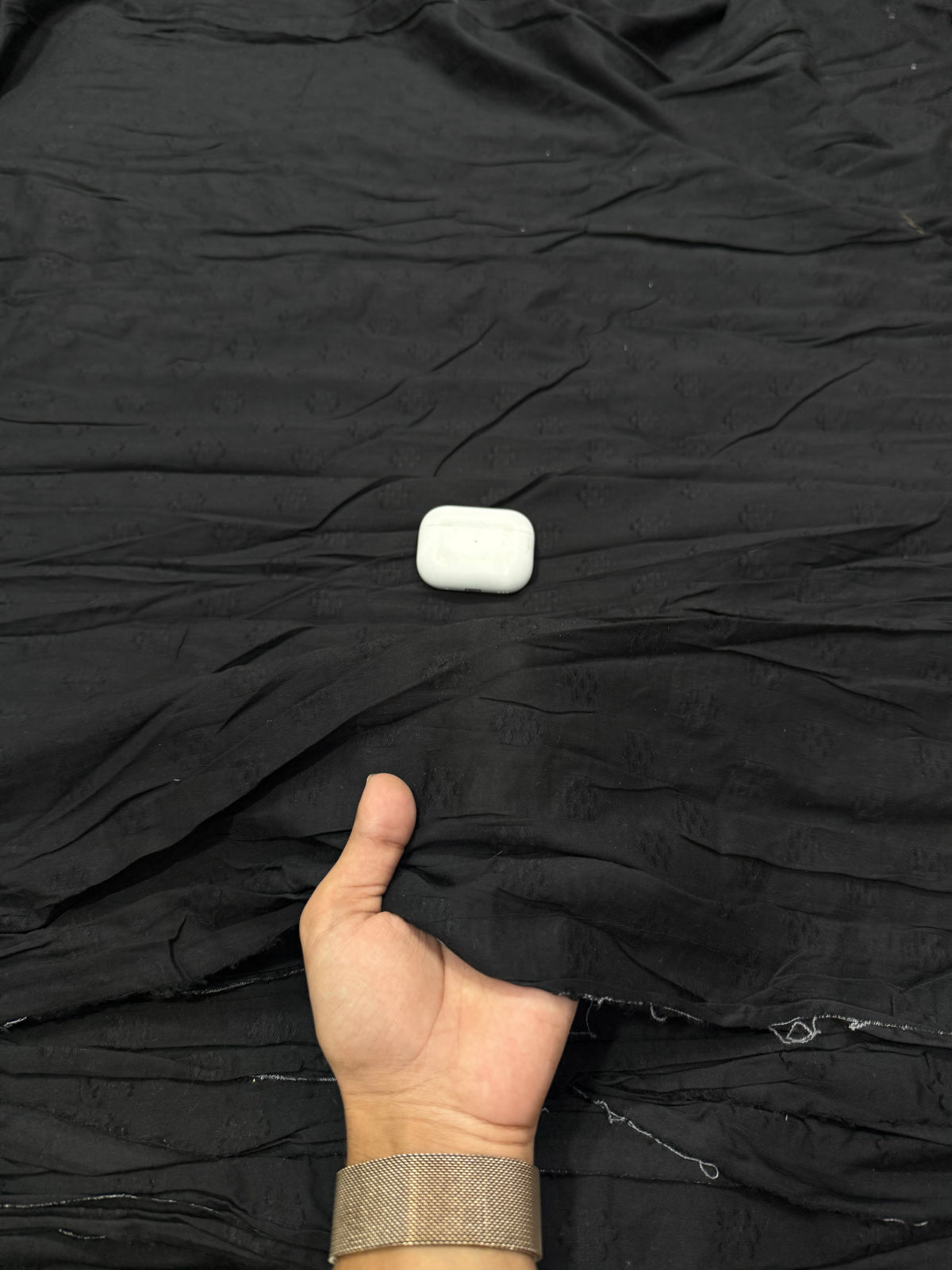 Buy Premium Cambric Black Solid Buta Fabric