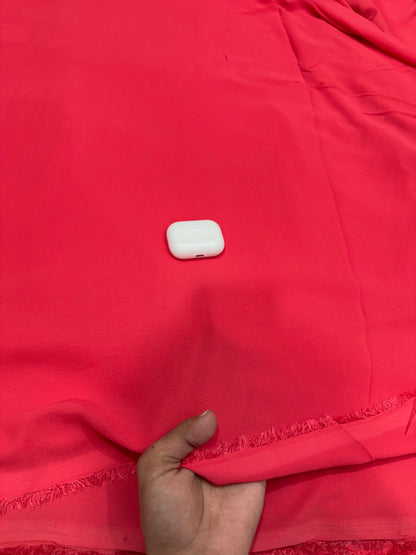 Buy Premium Georgette Solid Coral Red Fabric