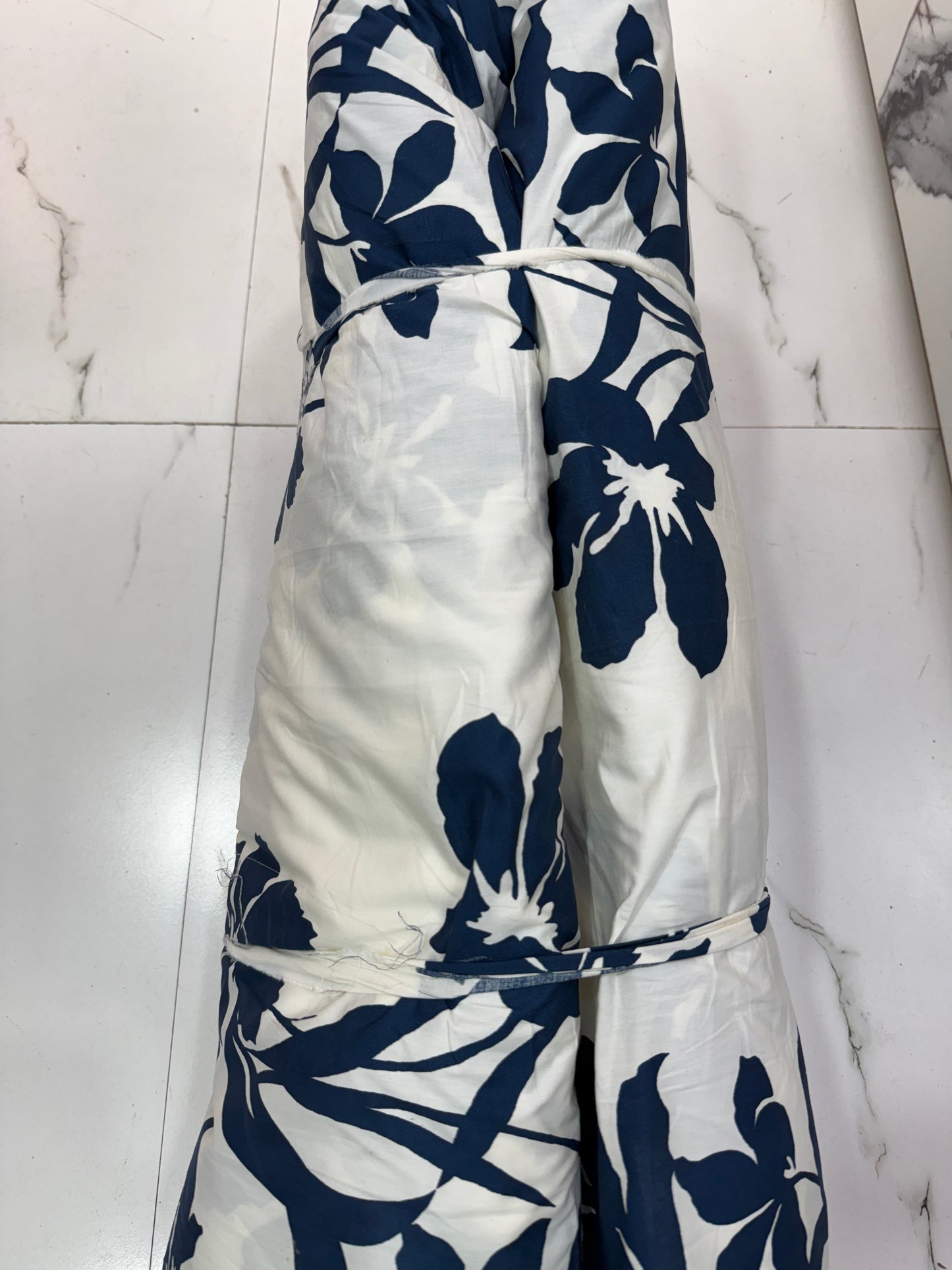 Buy Cotton Poplin Blue Flower Printed Fabric