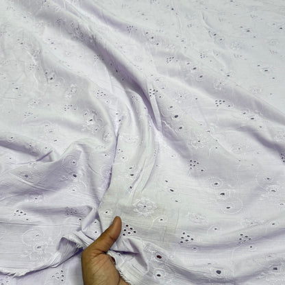 Buy Hakoba Lavender Chikan Work Fabric - MAF 