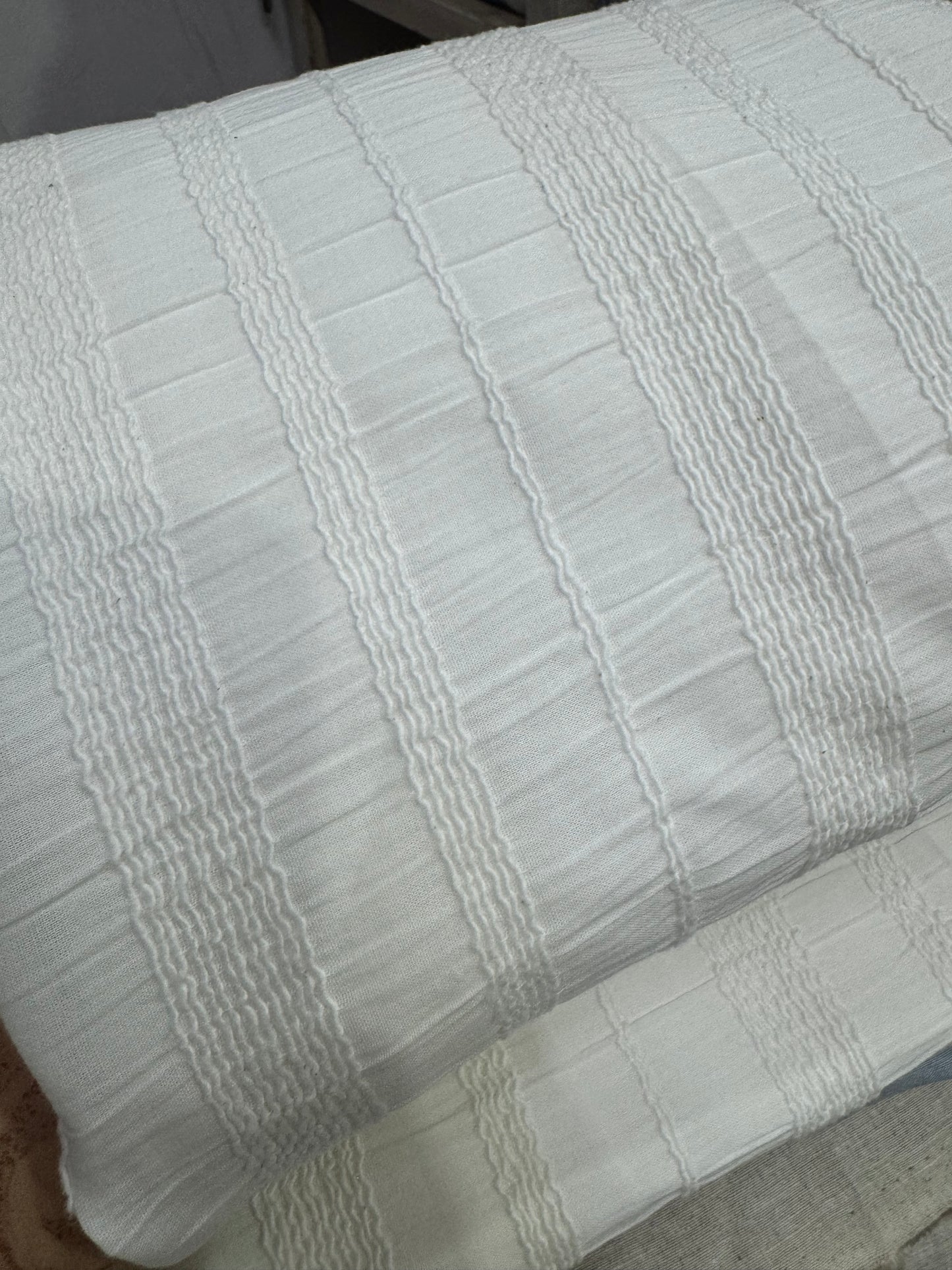 Buy Cotton Dobby Bleach White Base Hand Work Dobby Fabric