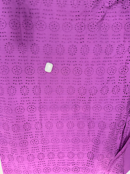 Buy Premium Cotton Cambric Schiffli Violet Cutwork Fabric