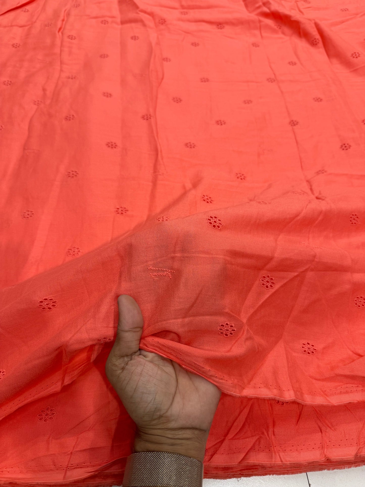 Buy Hakoba Red Embroidery Fabric - MAF 