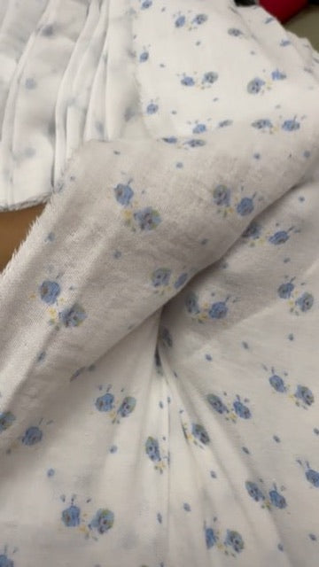 Buy Premium Cotton Double Cloth Blue Cute Floral Print