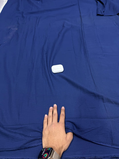 Buy Premium Cotton Twill Navy Blue Check Fabric