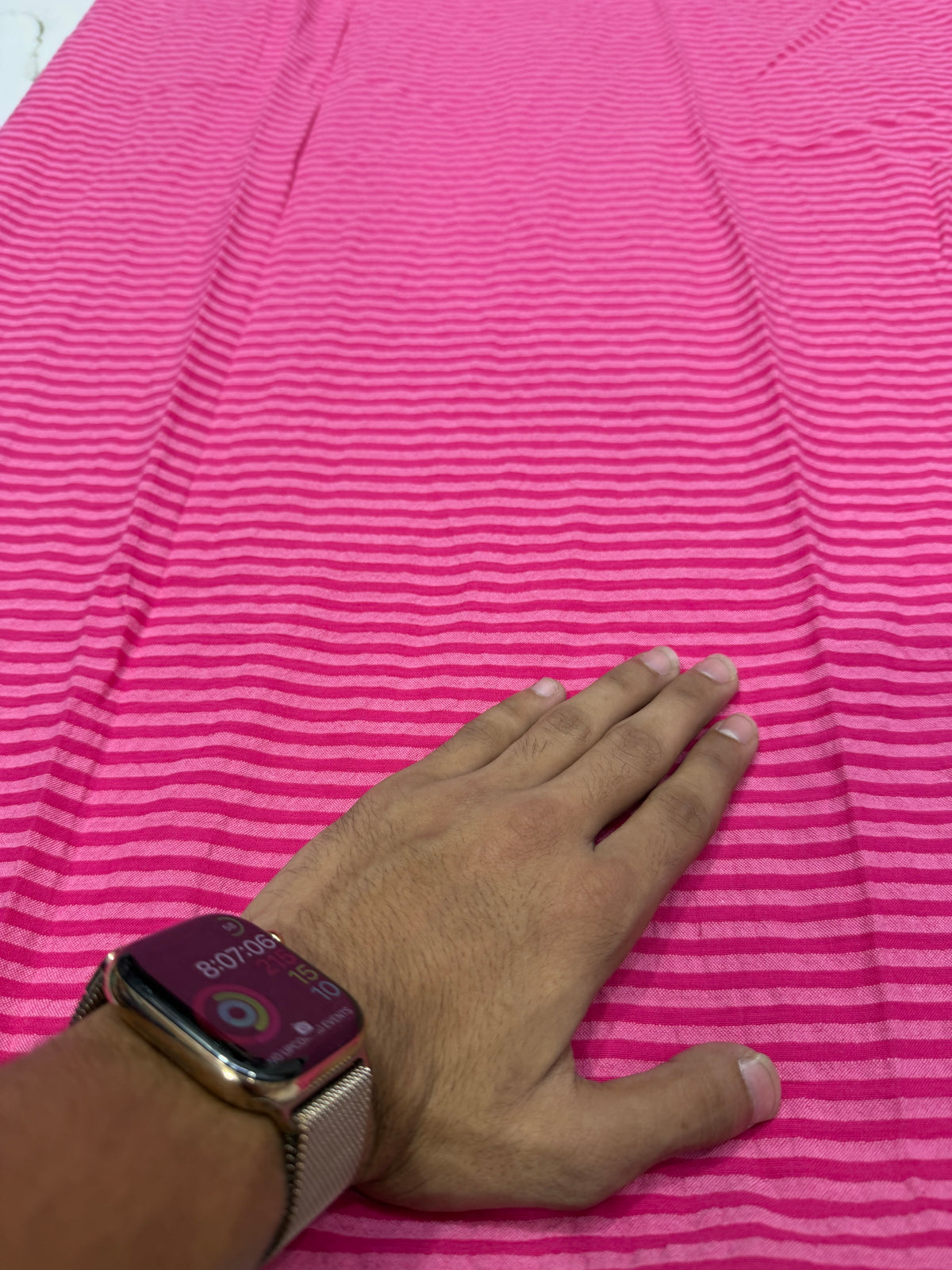 Buy Trending Seersucker Pink Shades Stripe Fabric